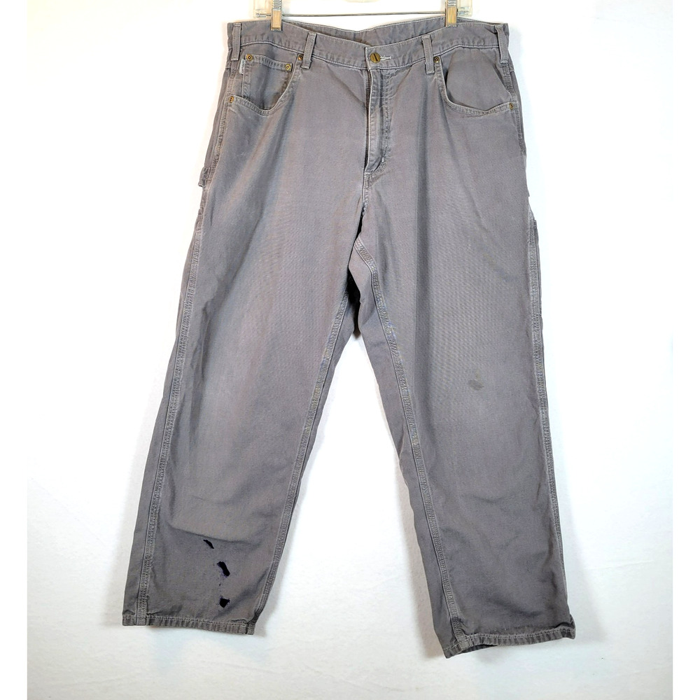 Carhartt Mens Straight Jeans Pants Size 38 Gray Loose Fit Cargo Workwear 90s Y2k